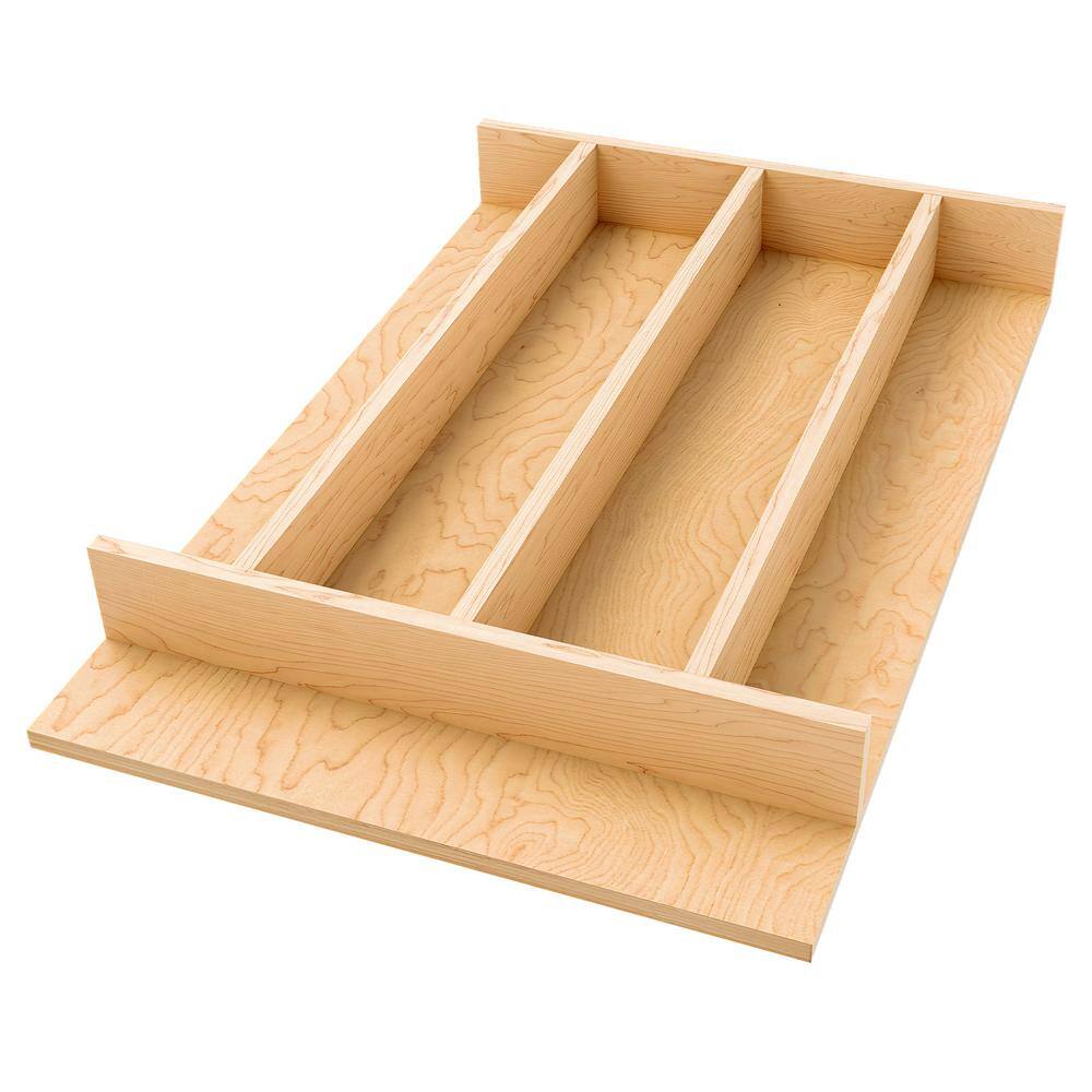 Natural Maple 13.25 in. W x 19.49 in. D x 2.36 in. H Light Brown Wood Right Size Shallow Utensil Drawer Organizer Insert price history on PriceWatchPro
