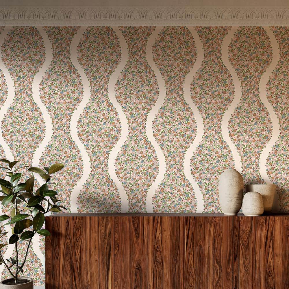 Cosy Posy Floral Peel and Stick Wallpaper in Neutral Colors
