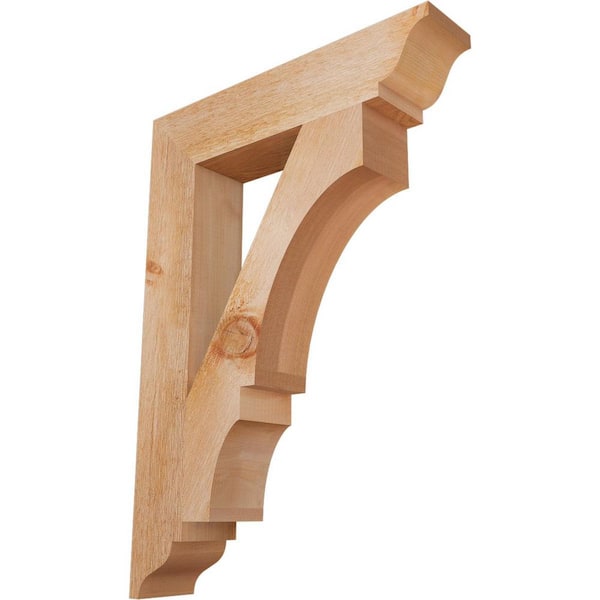 Ekena Millwork 4 in. x 28 in. x 20 in. Western Red Cedar Balboa Traditional Rough Sawn Bracket