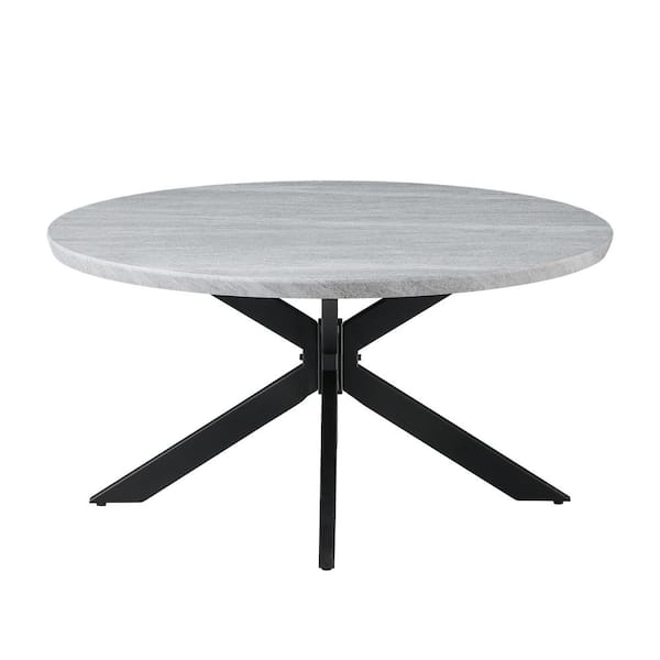 Steve Silver Keyla 36 in. Faux Marble Round Cocktail/Coffee Table