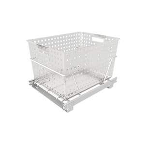 11.875 in. H x 14.375 in. W White Cloth 1-Drawer Wide Mesh Wire Basket