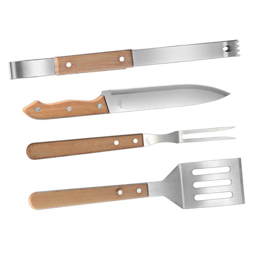 13.5 in BBQ Grill Tool Set Heavy Duty Stainless Steel Beech Wood Handle Assorted Color 4-Piece price history on PriceWatchPro