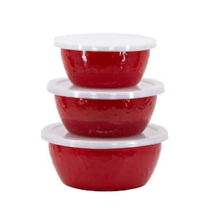 Sterilite 8-Piece Plastic Kitchen Covered Bowl Mixing Set with
