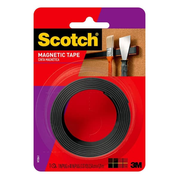 3M Scotch 1 in. x 1.33 yds. Repositionable Magnetic Mounting Tape