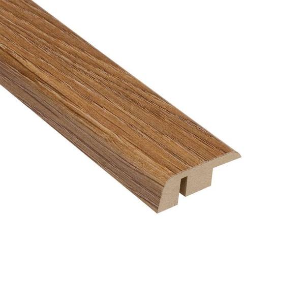 Unbranded Palace Oak Light 7/16 in. Thick x 1-5/16 in. Wide x 94 in. Length Laminate Carpet Reducer Molding