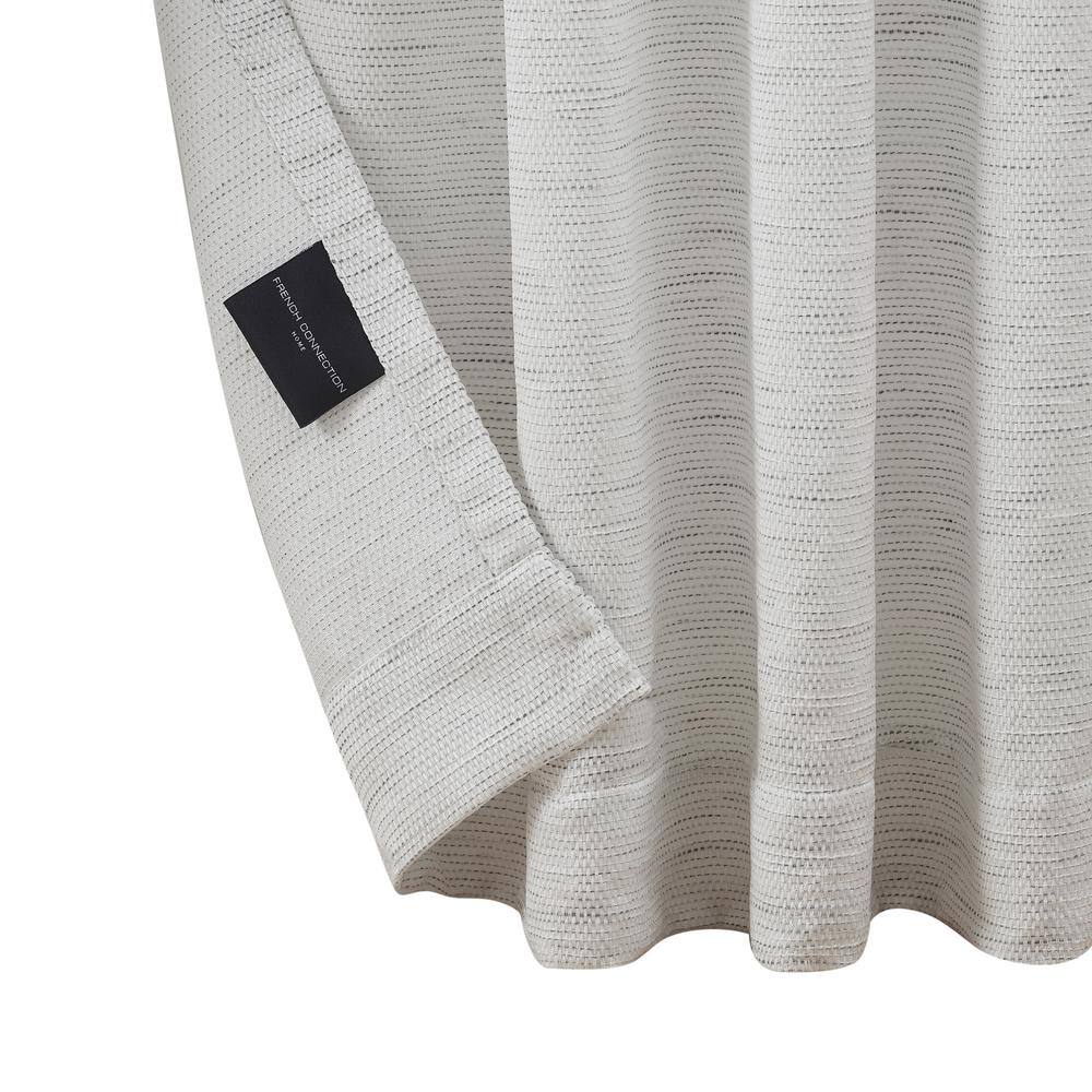 Gray Pleated Sheer Linen Back Tab Curtains, 96-inch