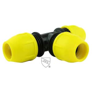 2 in. IPS DR 11 Underground Yellow Poly Gas Pipe Tee