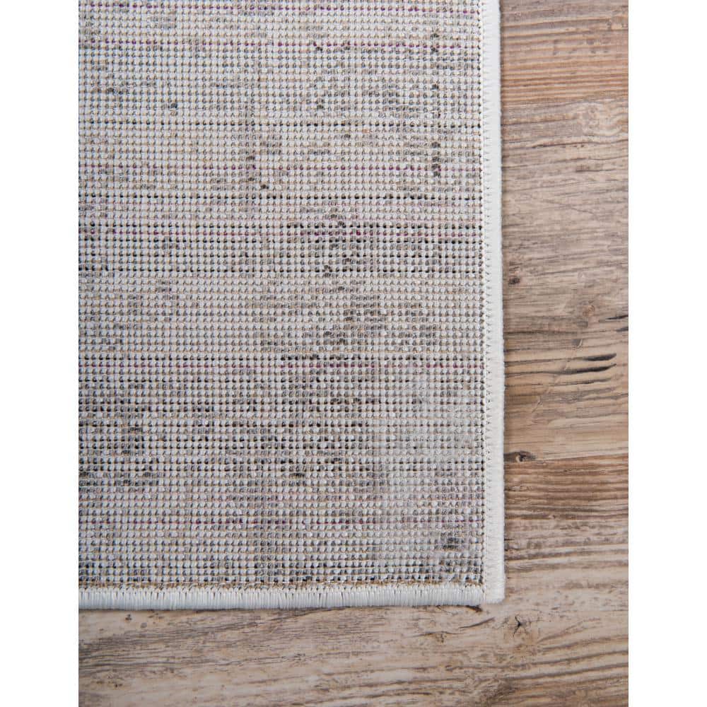 Elegant Gray Synthetic Indoor Runner Rug, Easy Care & Stain-Resistant