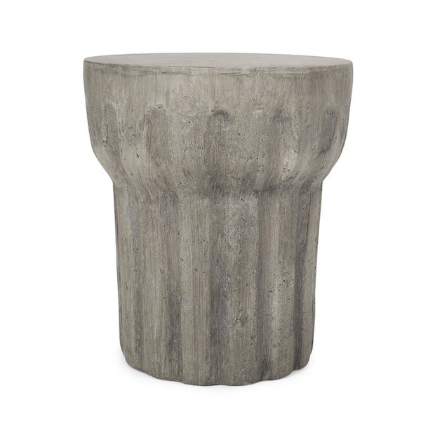 Delphinus Concrete Finish Outdoor Patio Side Table