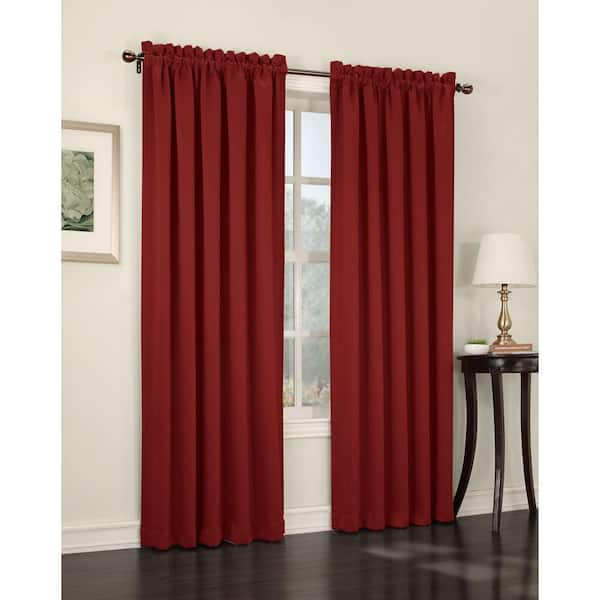 Sun Zero Brick Solid Rod Pocket Room Darkening Curtain - 54 in. W x 84 in. L