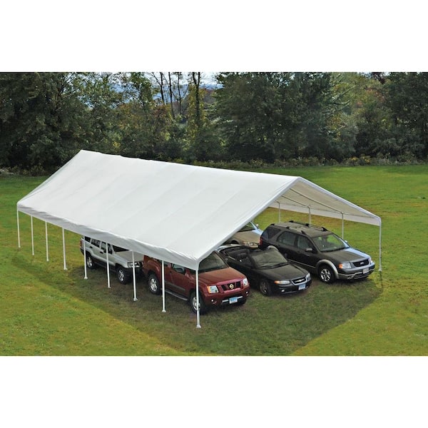 30 ft. W x 50 ft. D Ultra Max Industrial Canopy in White with Steel Frame and Best-in-Class Swedged Pipes