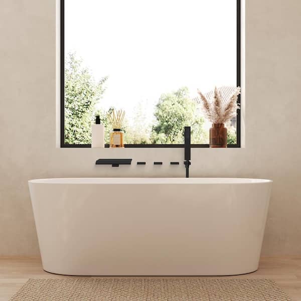 YAWWALK 3-Handle Wall Mount Waterfall Roman Tub Faucet 5.6 GPM