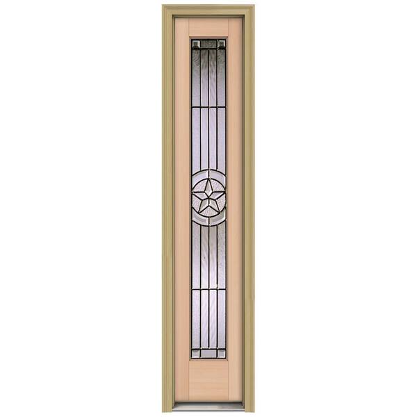 JELD-WEN Authentic Wood 14 in. x 80 in. Direct Glaze Unfinished Hemlock Lone Star Patina Full View Side Lite with Brickmould