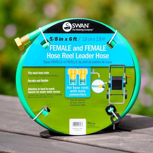 Swan 5/8 in. x 6 ft. Light Duty Female and Female Hose Reel Leader Hose  CSNLHFF5806CC - The Home Depot