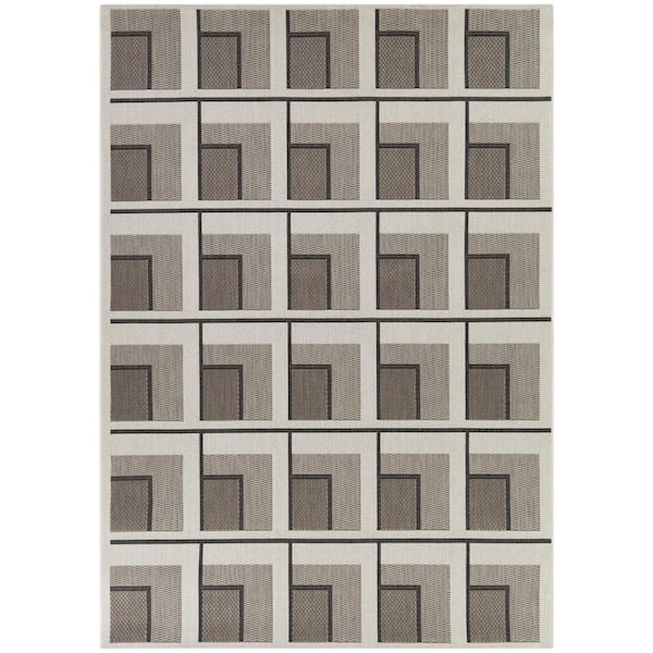 BALTA Francesco Tan 5 ft. x 7 ft.  Geometric Indoor/Outdoor Area Rug