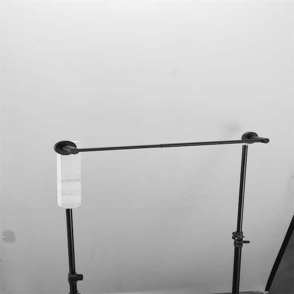 Tahanbath 16- 28 in. Wall Mounted Single Towel Bar Adjustable in Matte Black