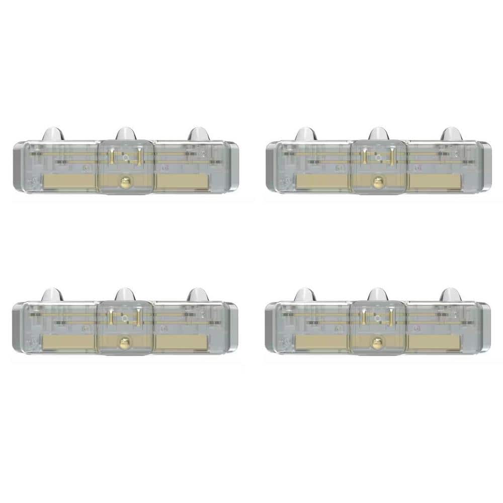 15 Amp 3-Outlet grounded AC/DC adapter clear (4-Pack)