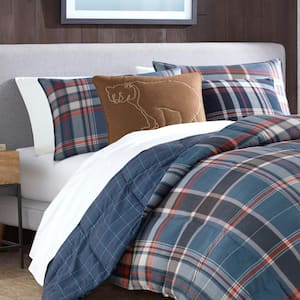 Shasta Lake Blue Plaid Comforter Set