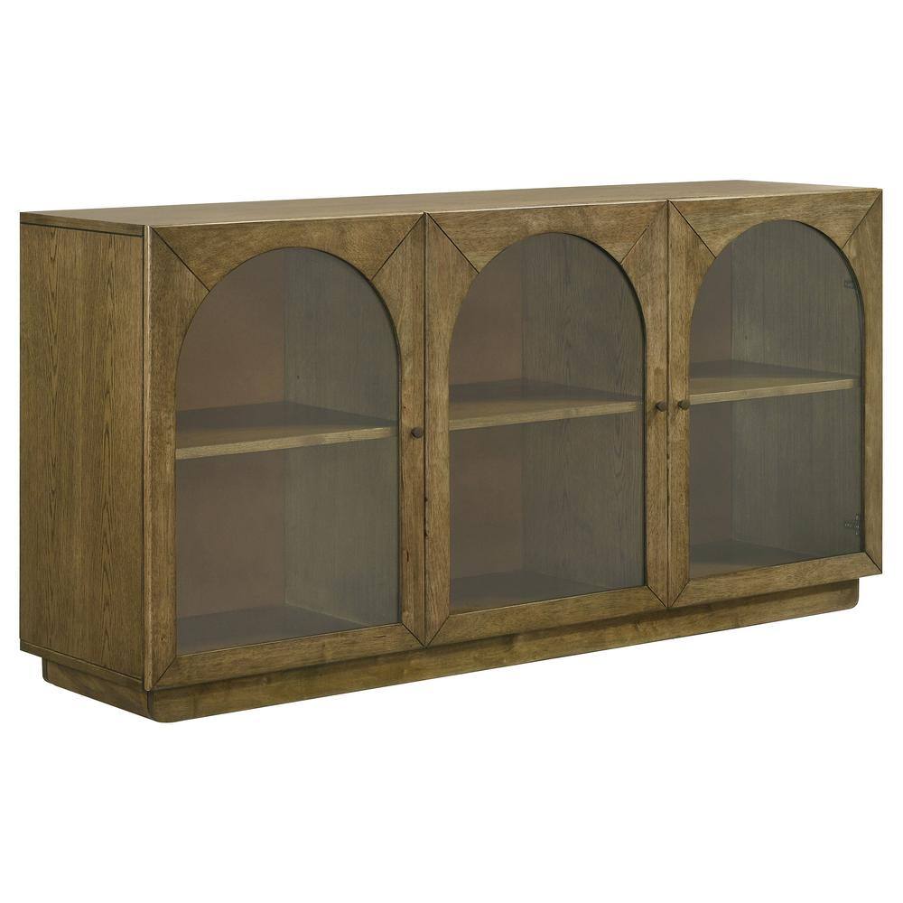 Castlewood 71-Inch Brown Oak Mid Century Modern Sideboard Buffet