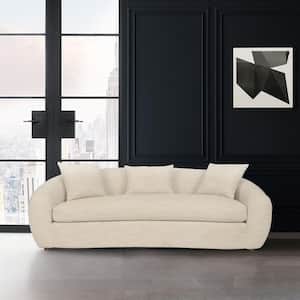 Molly 96.5 in. Slope Arm Fabric Rectangle Upholstered Sofa in. Pearl