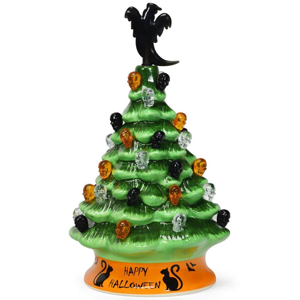 Costway 11.5 in. Green Battery Powered LED Haunted Halloween Tree CM22646 -  The Home Depot