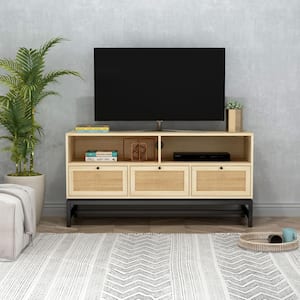47.2 in.Entertainment Center Media Console Table with 3-Drawers and Open Shelves Fits TV's up to 50 in.