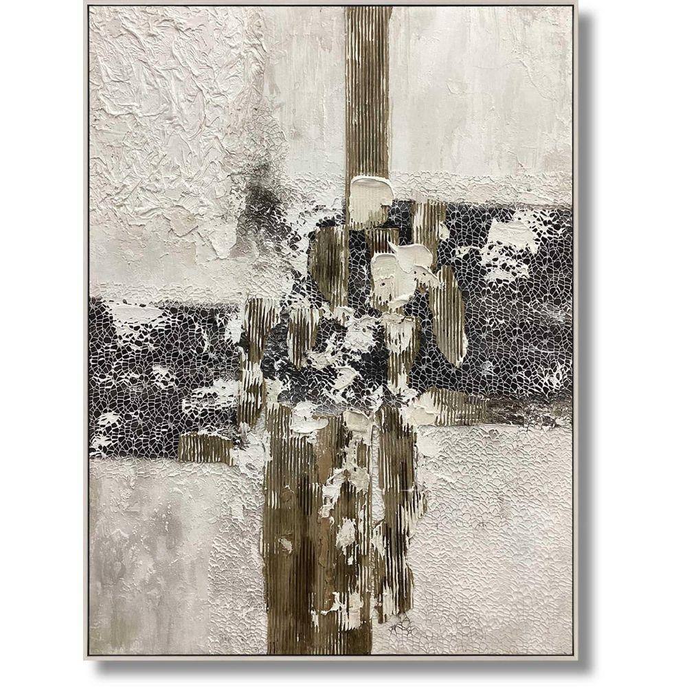 Classy Art 1-Piece Framed Mixed Media Abstract Wall Art 48 in. x 36 in ...