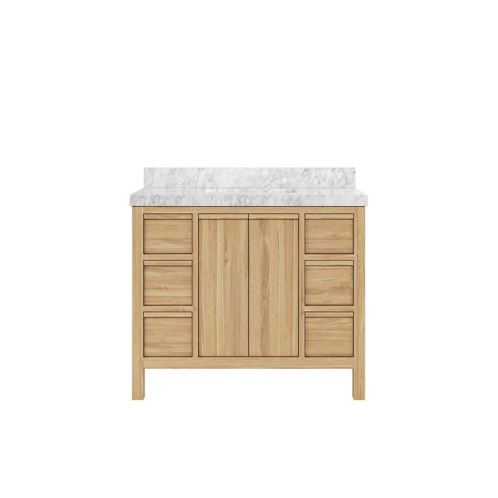 "Elizabeth 42 in. W x 22 in. D x 36 in. H Bath Vanity in Natural with 2"" Carrara Marble Top" price history on PriceWatchPro