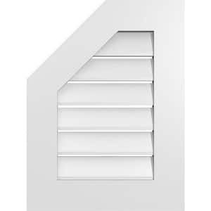 18 in. x 24 in. Octagonal Surface Mount PVC Gable Vent: Functional with Standard Frame