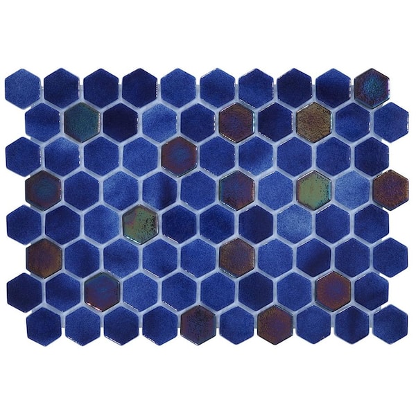 6 in. x 6 in. Forever Glass Tile Love Dark Blue Mix Glossy Glass Wall and Floor Tile 0.25 sq. ft. Sample