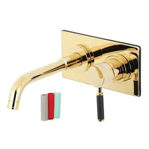 Kaiser Single-HandleWall-Mount Bathroom Faucets in Polished Brass