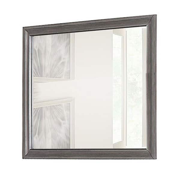 Benjara 1.25 in. W x 46.5 in. H Wooden Frame Brown Wall Mirror