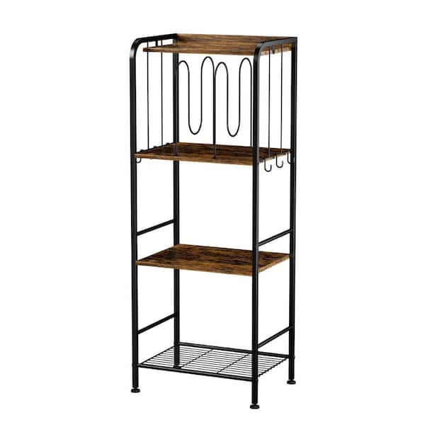 Towel Rack Free Standing 3-Tier M-Shaped Vintage Detachable Dividers, Durable Metal Towel Holder for Bathroom