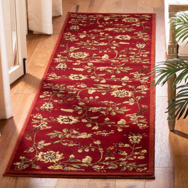 Lyndhurst Red/Multi 2 ft. x 12 ft. Border Floral Runner Rug