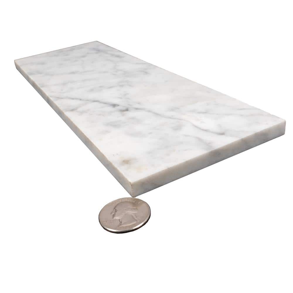Apollo Gray and White 4x12 Honed Marble Subway Tile