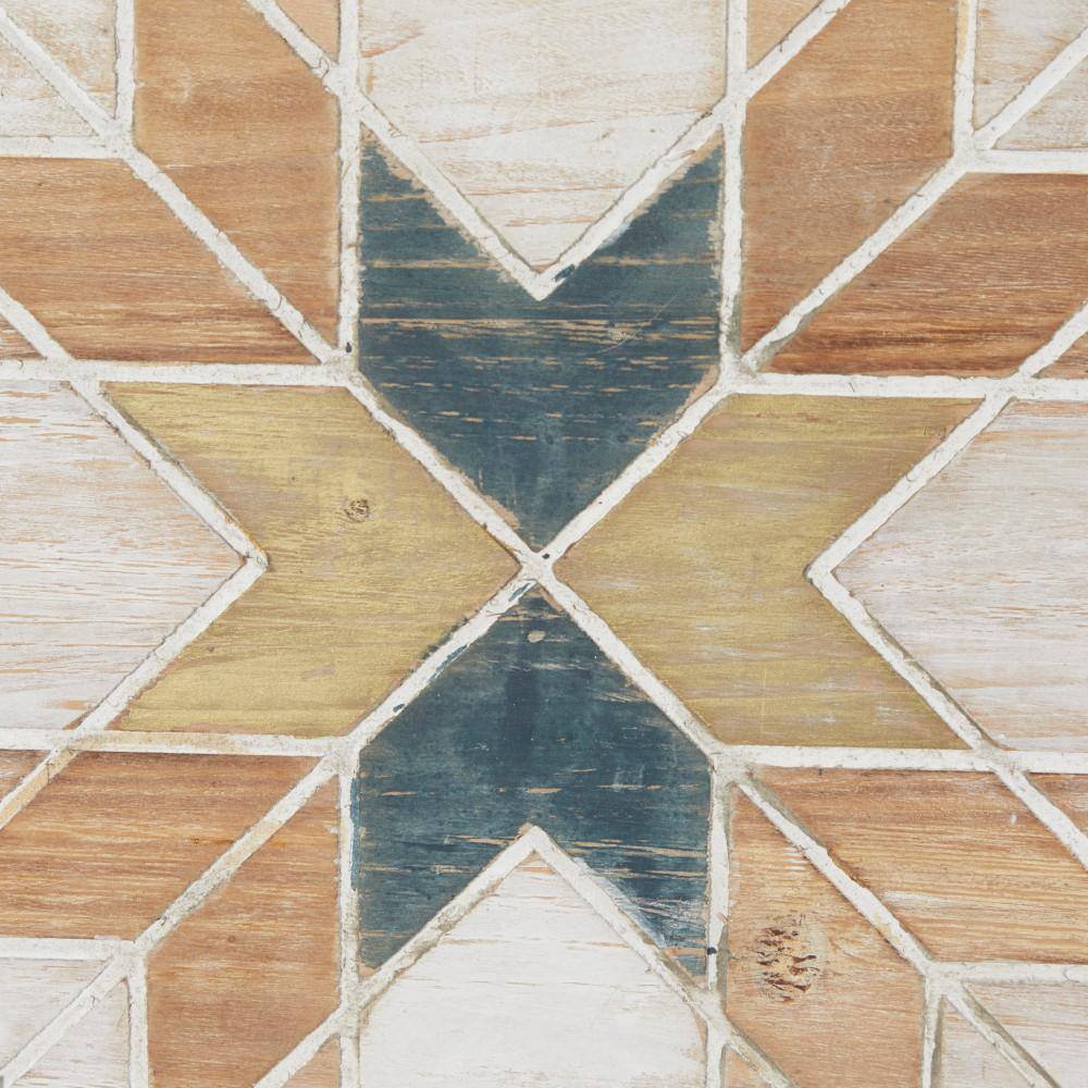 Multi Colored Geometric Wood Wall Decor Set of 3