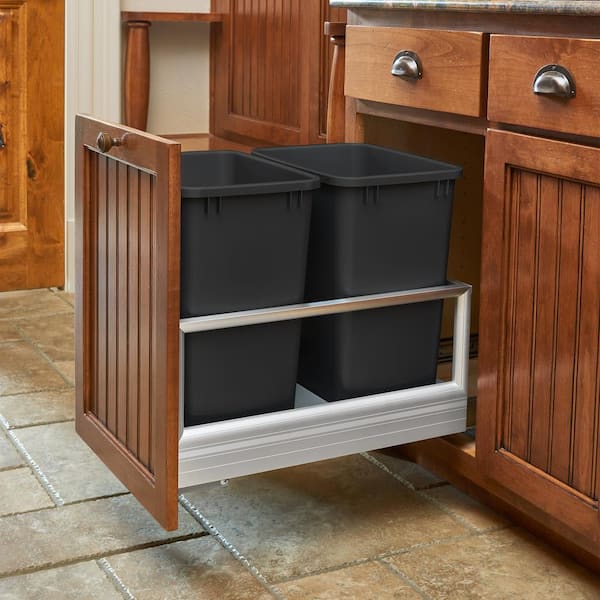 Polymer Replacement 27 qt. Trash Bin, Black, 2 Pack