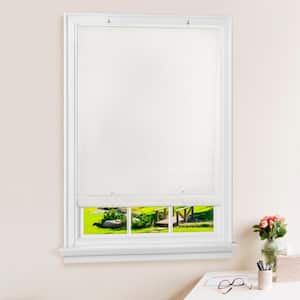 Solstice White Cordless Light Filtering Vinyl Roll-Up Blind with 1/4 in. Oval Slats 72 in. W x 72 in. L