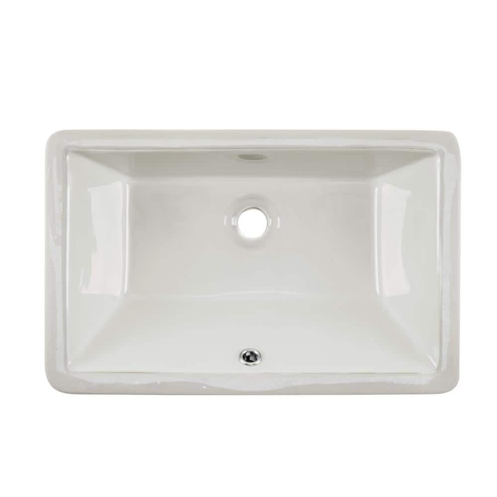 Ipt Sink Company Rectangular Glazed Ceramic Undermount Bathroom Vanity Sink In Biscuit Ipt1811bis The Home Depot
