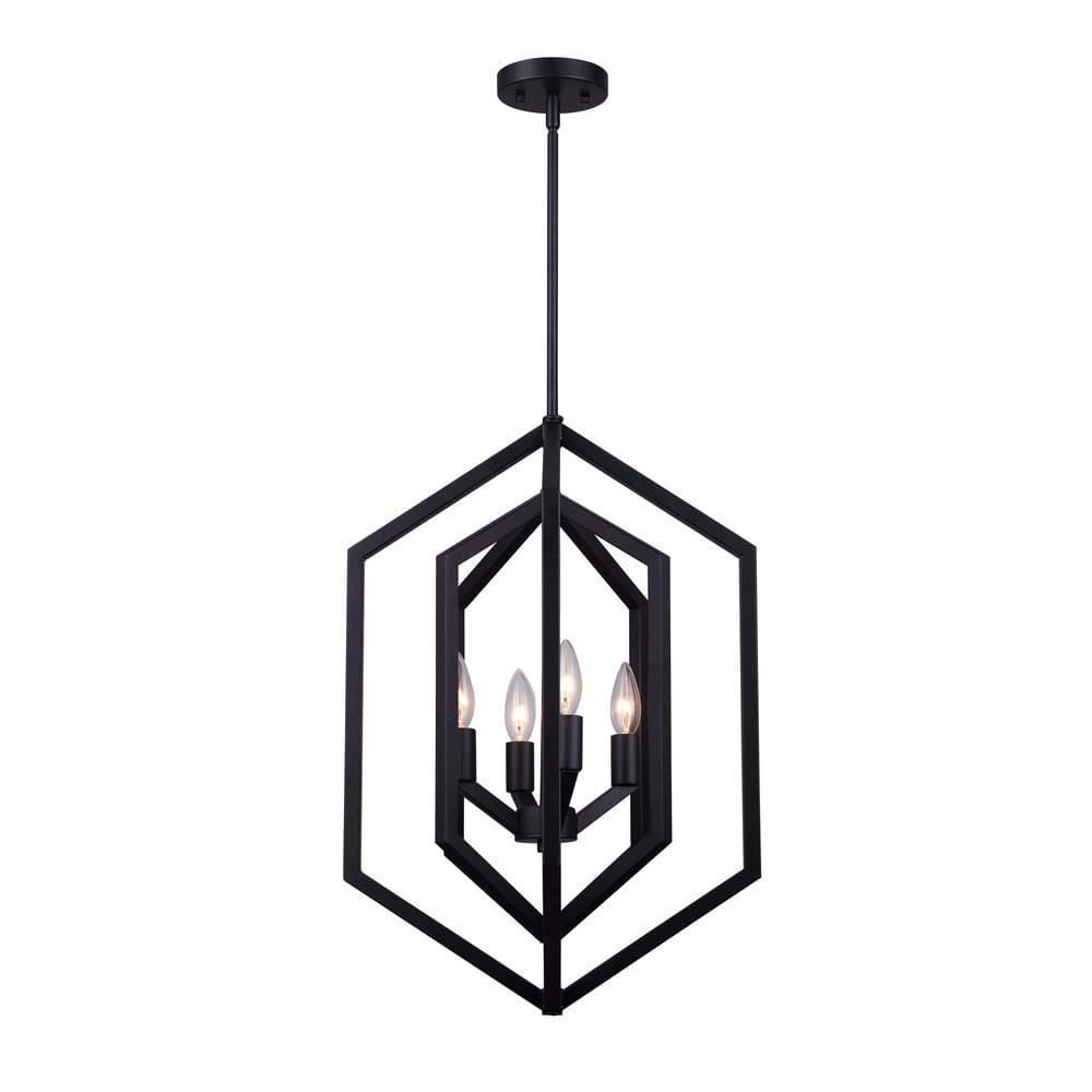 naanoさま YANSUN 6-Light Matte Black Transitional Chandelier with