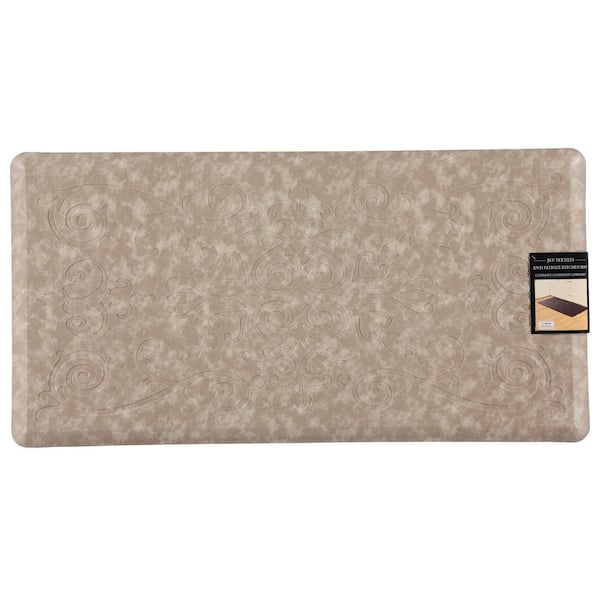 Cloud Comfort Beige 20 in. x 39 in. Medallion Embossed Anti-Fatigue Mat