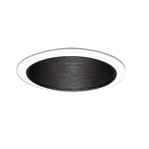 All-Pro 6 in. Black Recessed Ceiling Light Baffle and White Trim