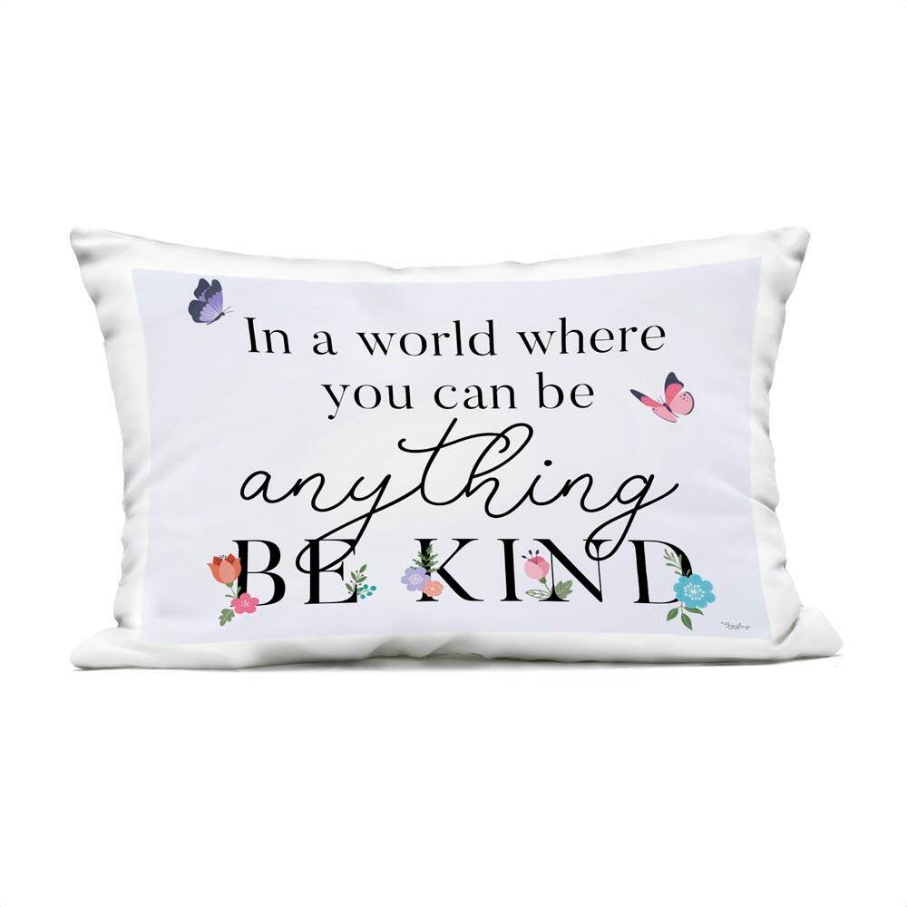 Floral & Butterflies Be Kind Purple Rectangular Outdoor Throw Pillow price history on PriceWatchPro