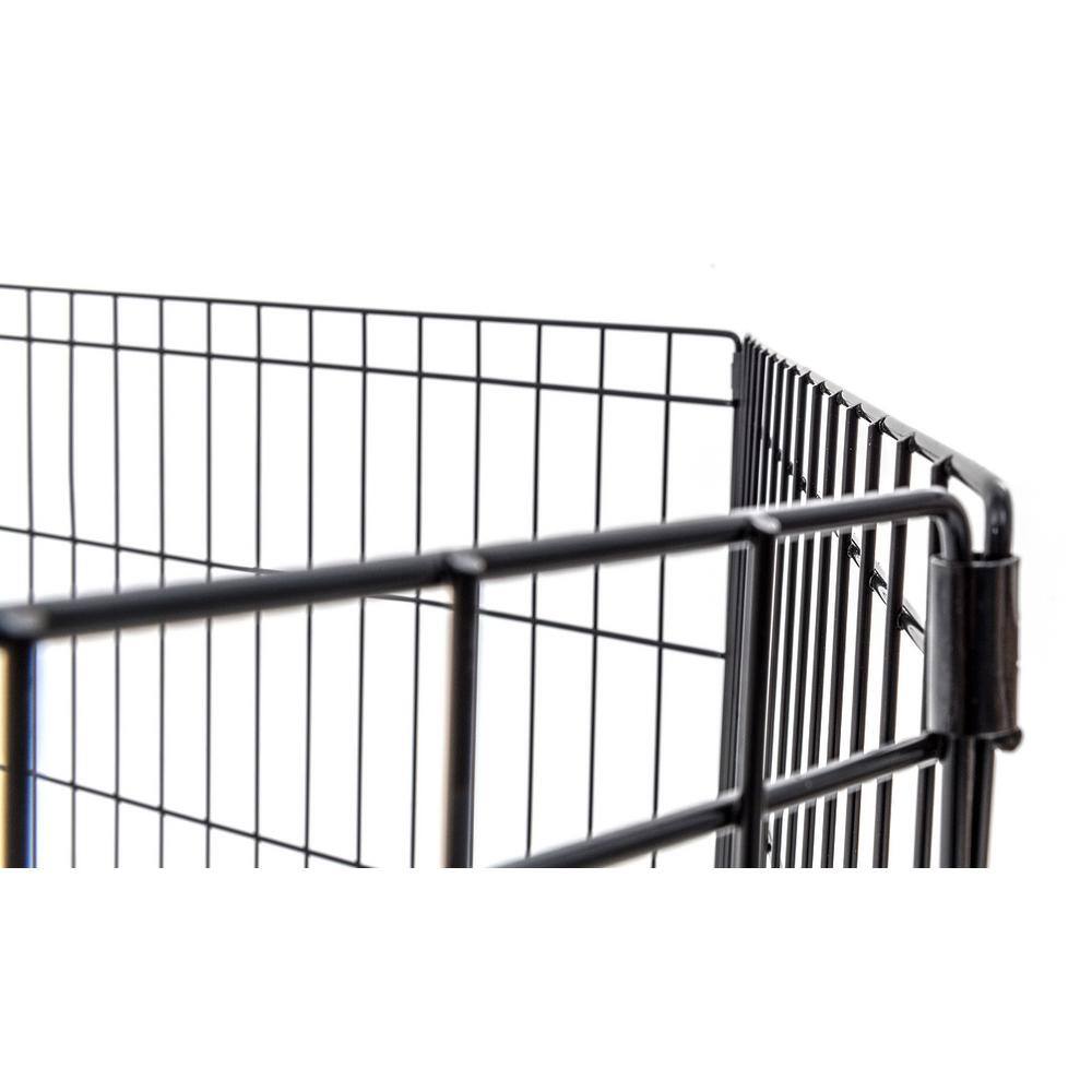 Lucky Dog 24"H Black Metal Exercise Pen with Stakes