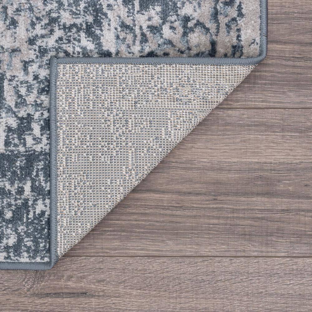 Nexus Blue and White Synthetic 5' x 7' Rectangular Area Rug