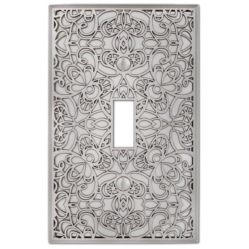 Satin Nickel Single Toggle Decorative Metal Wall Plate
