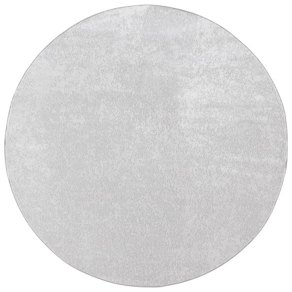 SAFAVIEH Parker 7 ft. x 7 ft. Gray/Light Gray Solid Modern Round Area Rug