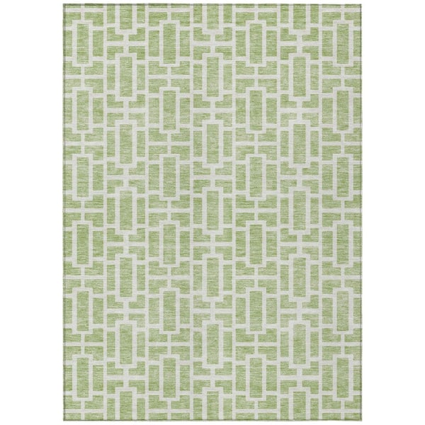 Chantille Machine Washable Indoor/Outdoor Abstract ACN916 Aloe 9 ft. x 12 ft. Area Rug