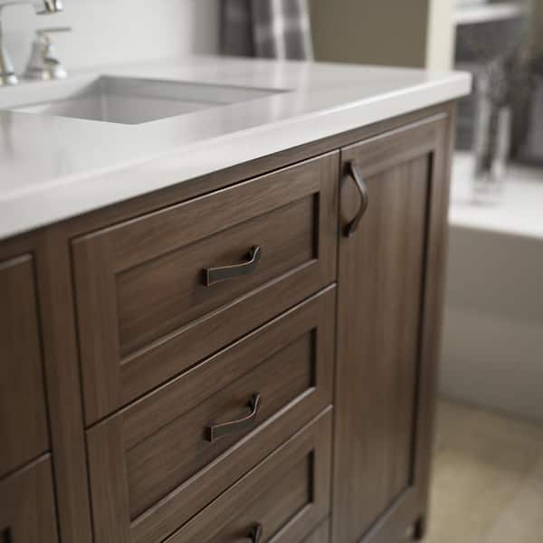 Channel Dual Mount 3 or 3-3/4 in. (76/96 mm) Bronze with Copper Highlights Cabinet Drawer Pull