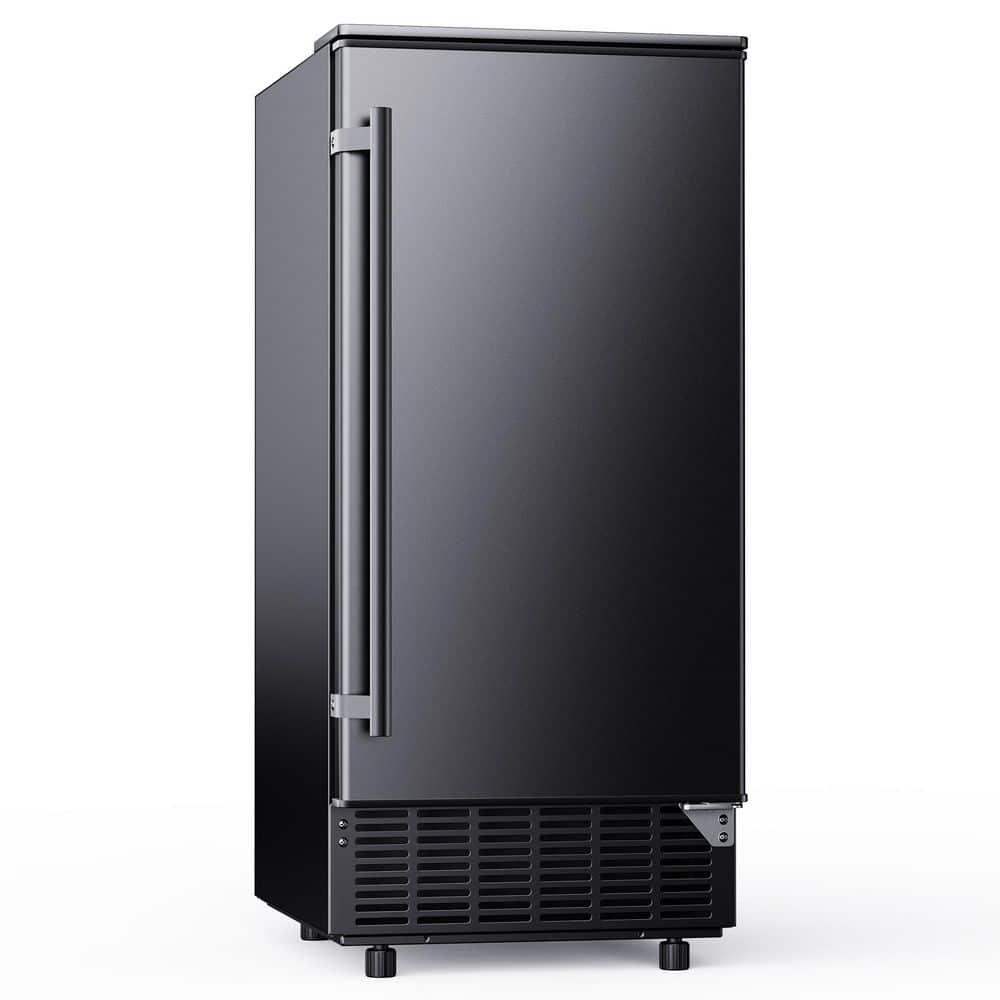 15 in. 82 lbs. /24H Freestanding/Built-in Full Size Cubes Ice Maker in Black with Filtered Ice, Water Pump